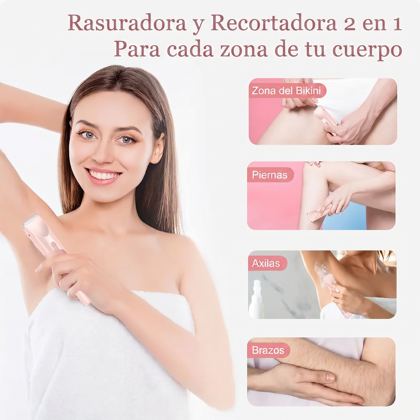 Rasuradora SKIN+ 2 en 1: Piel Suave Sin Granitos, Cortes ni Irritación — Desde el Primer Uso